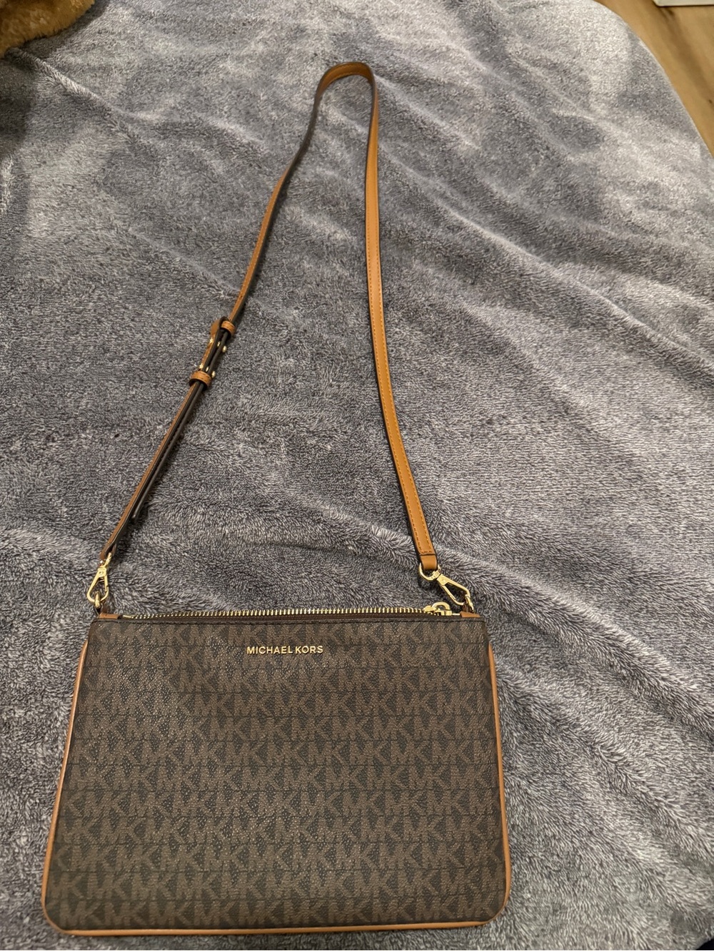 Michael Kors Brown/Tan Signature Messenger Crossbody